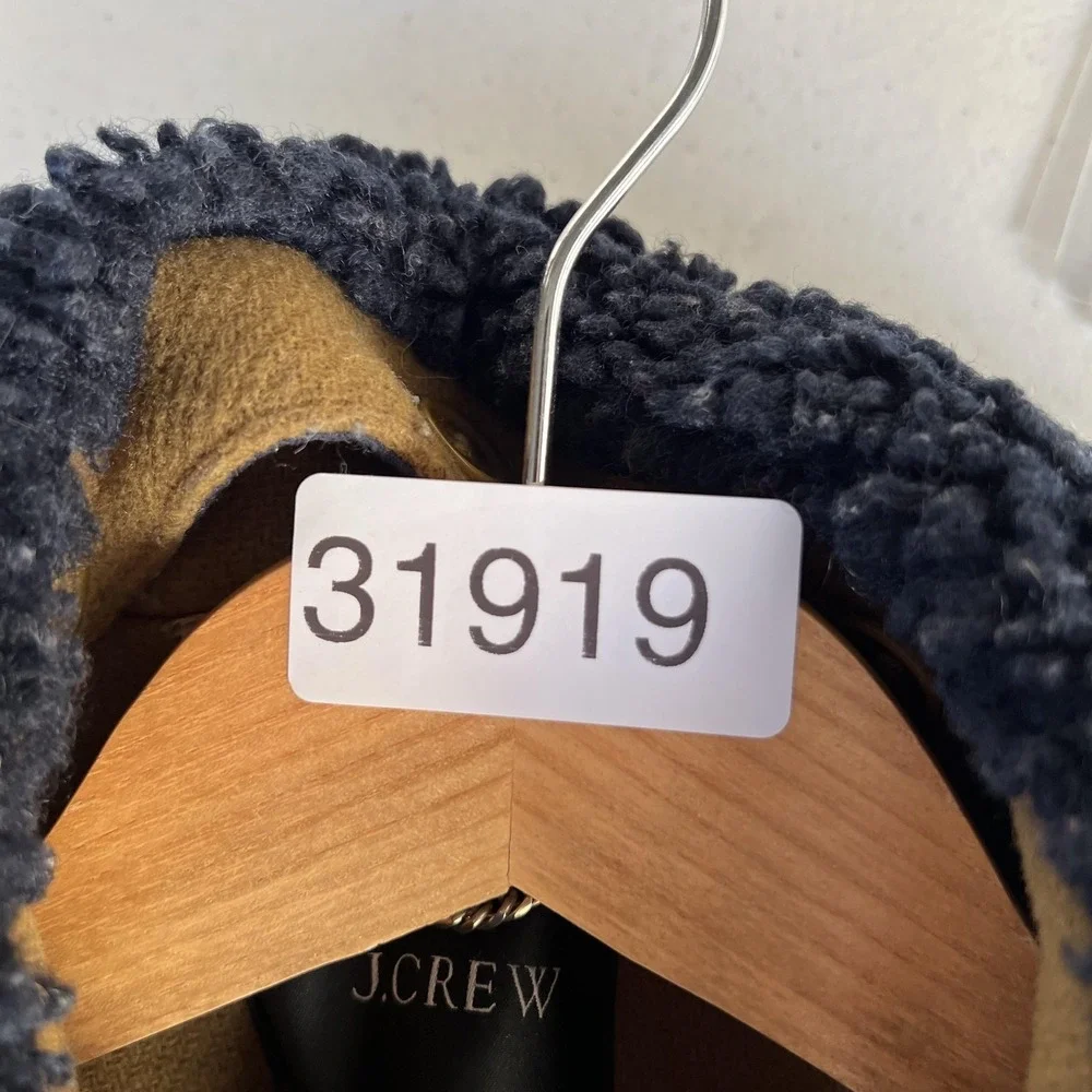 J.Crew Coat Womens 14 Brown Pea Coat Faux Fur Collar Double Breasted Pockets - Picture 12 of 12